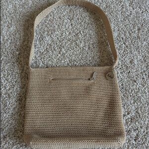 Tan Woven Shoulder Bag